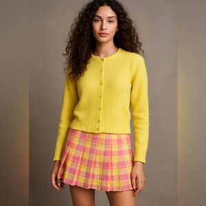 Vintage Leon Levin Hand Loomed Button Down Cardigan Sweater Medium Preppy Twee